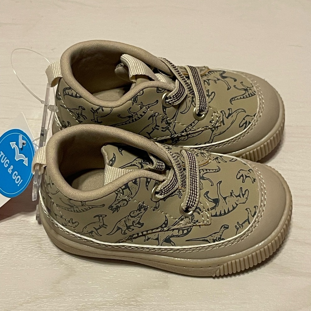 Carter's Beige Dinosaur Print Sneakers